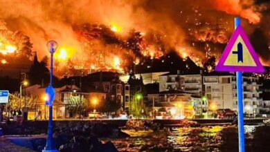 Απόκοσμη-εικόνα-από-τη-φωτιά-στη-Λυγιά-Κορινθίας:-Οι-φλόγες-κατακαίνε-τα-πάντα