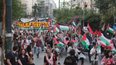 Πορεία-διαμαρτυρίας-στην-πρεσβεία-του-Ισραήλ-–-Κυκλοφοριακές-ρυθμίσεις,-αυξημένη-κίνηση-στους-γύρω-δρόμους