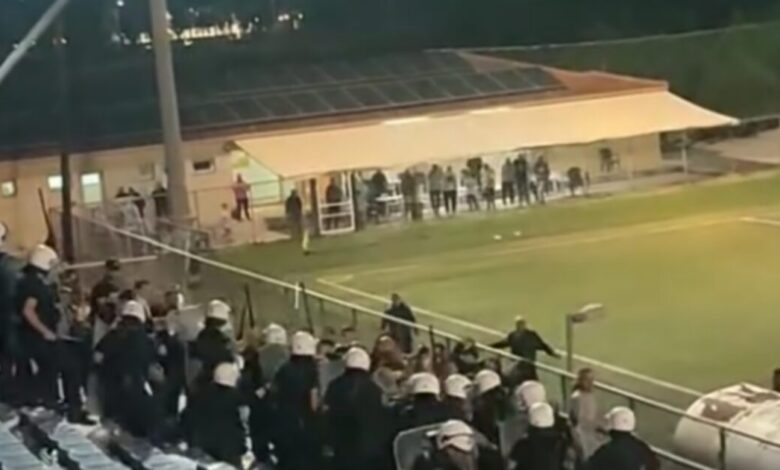 Άγριο-ξύλο-σε-συμπλοκή-οπαδών-με-τα-ΜΑΤ-στον-τελικό-του-Κυπέλλου-Ερασιτεχνών-Αχαΐας
