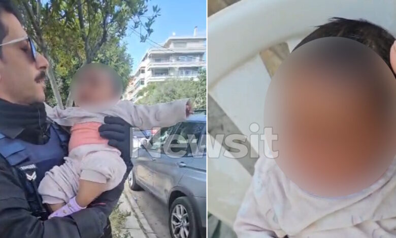 Άλιμος:-Βίντεο-–-ντοκουμέντο-με-τη-συγκλονιστική-στιγμή-που-αστυνομικοί-εντοπίζουν-το-βρέφος-δίπλα-σε-κάδο-απορριμμάτων