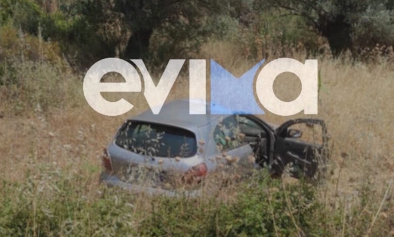 Εύβοια:-Τροχαίο-με-αυτοκίνητο-που-εξετράπη-της-πορείας-του-και-κατέληξε-σε-χωράφι