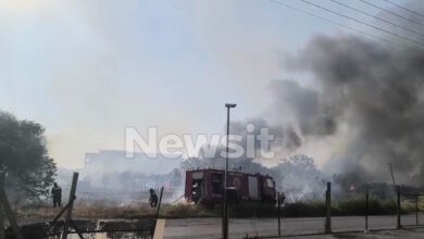 Φωτιά-στη-Θέρμη-στο-Διαβαλκανικό-–-Κάηκε-φορτηγό