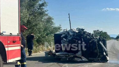 Τραγωδία-στη-Θεσσαλονίκη:-Αυτοκίνητο-οικογένειας-συγκρούστηκε-με-φορτηγό-–-Νεκρός-ο-πατέρας-και-ο-13χρονος-γιος