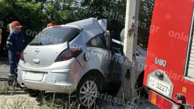 Τραγωδία-στη-Λάρισα:-Νεκρή-νεαρή-γυναίκα-σε-τροχαίο-με-opel-corsa