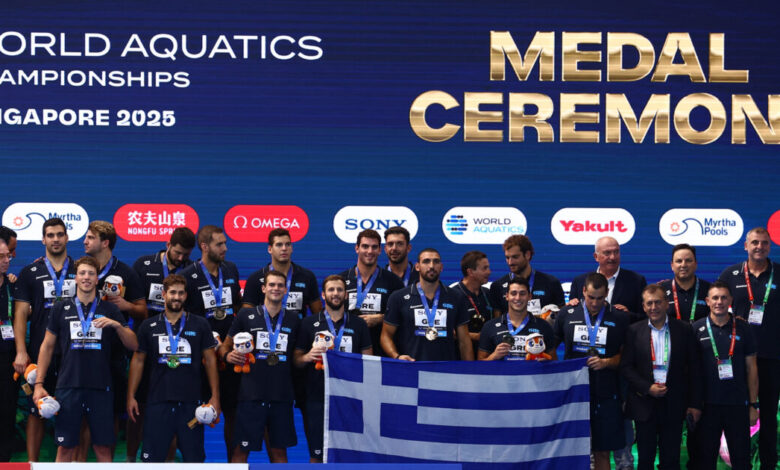 Εθνική-πόλο-ανδρών:-Η-απονομή-του-χάλκινου-μεταλλίου-στην-Ελλάδα