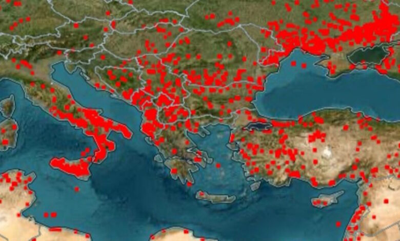 Φωτιές:-Στις-φλόγες-η-Μεσόγειος-–-Στο-«κόκκινο»-ο-δορυφορικός-χάρτης-της-nasa