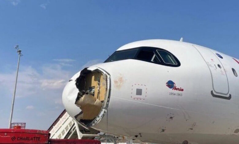 Μαδρίτη:-Αναγκαστική-προσγείωση-airbus-μετά-από-πρόσκρουση-με-πουλί-–-Ζημιές-στον-κινητήρα-και-στην-άτρακτο