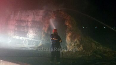 «Λαμπάδιασε»-φορτηγό-με-άχυρο-στον-αυτοκινητόδρομο-Ε65-και-«μπλόκαρε»-τους-ταξιδιώτες-στη-Φθιώτιδα