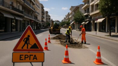 Κυκλοφοριακές-ρυθμίσεις-σε-18-οδούς-στα-Τρίκαλα-για-έργα-ΔΕΗ-και-οικοδομές