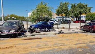 Τρελή-πορεία-αυτοκινήτου-στη-Θεσσαλονίκη:-Οδηγός-έπεσε-πάνω-σε-4-οχήματα-και-συνελήφθη