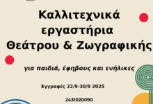 Τρίκαλα-–-Ξεκινούν-οι-εγγραφές-για-τα-καλλιτεχνικά-εργαστήρια-θεάτρου-και-ζωγραφικής-του-Δήμου-Τρικκαίων