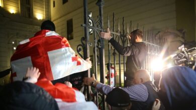 Χάος-στη-Γεωργία:-Διαδηλωτές-επιχείρησαν-να-εισβάλλουν-στο-προεδρικό-μέγαρο-–-Φωτιές,-οδοφράγματα-και-δακρυγόνα