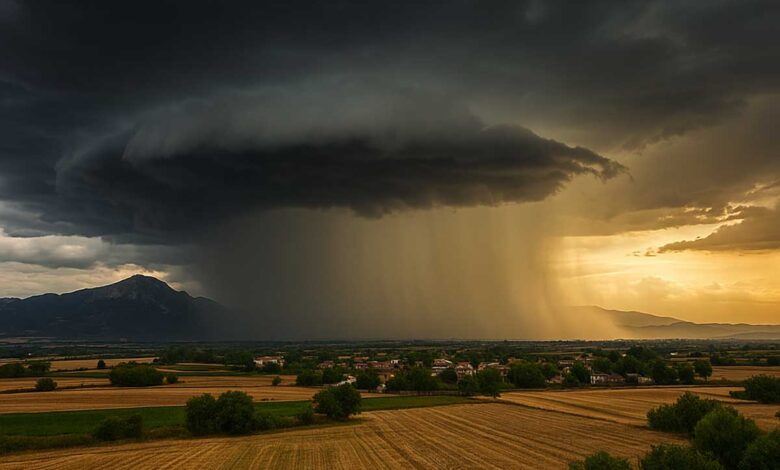 Έκτακτο-δελτίο-ΕΜΥ:-Ισχυρές-βροχές-και-καταιγίδες-στη-Θεσσαλία
