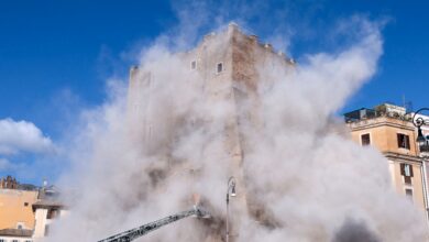 Ιταλία:-Μερική-κατάρρευση-μεσαιωνικού-πύργου-–-Ένας-εργάτης-τραυματίστηκε