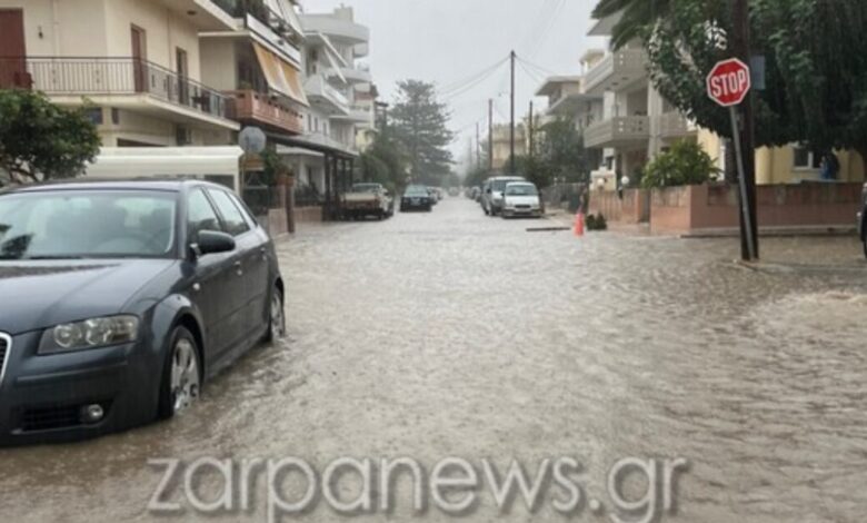 Κακοκαιρία-στην-Κρήτη:-«Ποτάμια»-οι-δρόμοι-σε-Ηράκλειο-και-Χανιά-από-την-έντονη-βροχόπτωση