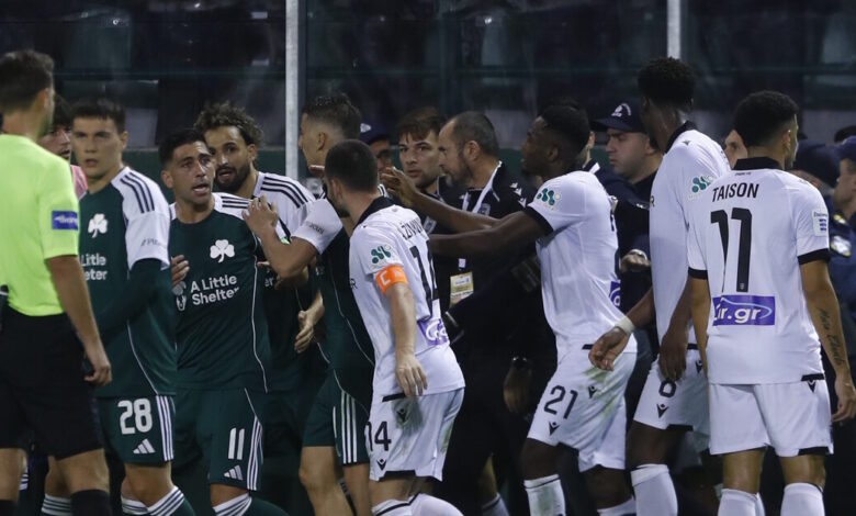 Παναθηναϊκός-–-ΠΑΟΚ:-Σύρραξη-παικτών-στις-καθυστερήσεις-του-ντέρμπι-της-super-league