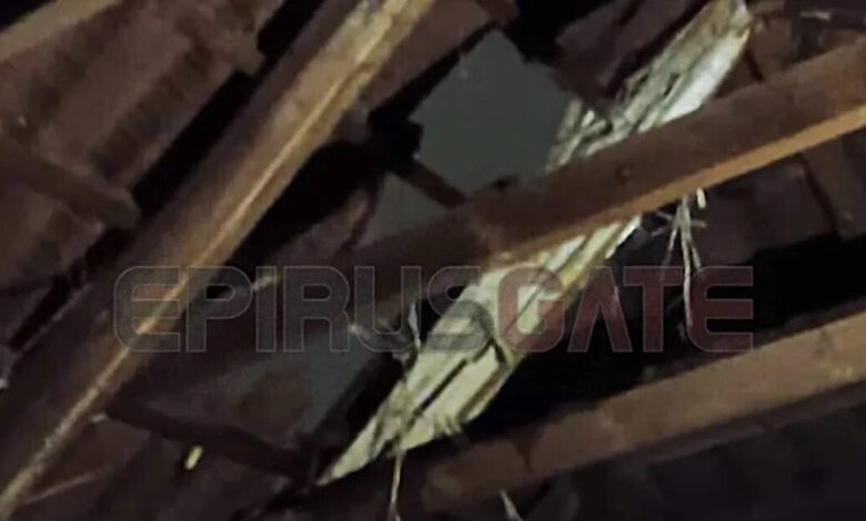 Καιρός-–-Ήπειρος:-Καταρρακτώδεις-βροχές-και-δυνατοί-άνεμοι,-κεραυνός-άνοιξε-τρύπα-σε-στέγη-πολυκατοικίας