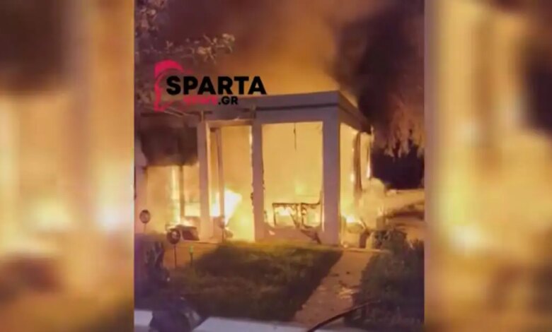 Φωτιά-στη-Λακωνία:-Εξερράγη-σόμπα-υγραερίου-σε-καφετέρια