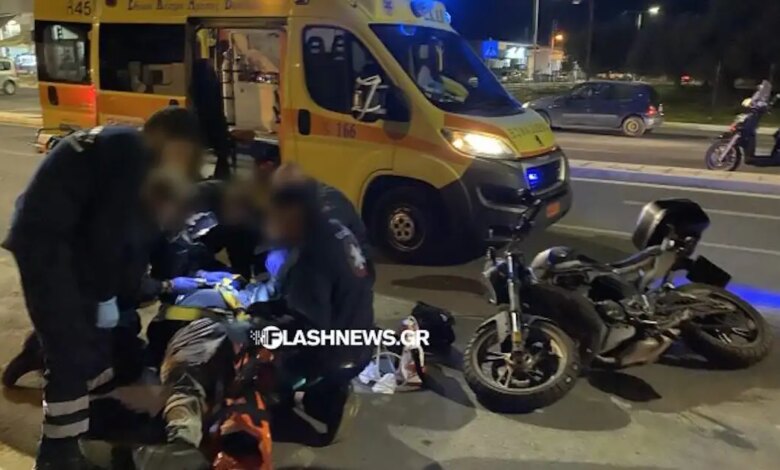 Τροχαίο-με-εγκατάλειψη-στα-Χανιά:-Σοβαρά-τραυματισμένος-οδηγός-μηχανής