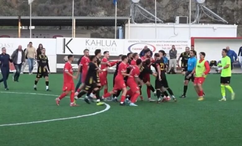 Κρήτη:-Χαμός-σε-ποδοσφαιρικό-αγώνα-–-Προπονητής-χτύπησε-με-κουτουλιά-παίκτη-της-αντίπαλης-ομάδας