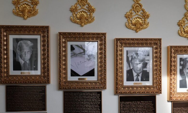 Ο-Τραμπ-ξαναγράφει-την-ιστορία-κάτω-από-τα-προεδρικά-πορτρέτα:-Ο-«διχαστικός»-Ομπάμα,-ο-«κοιμισμένος»-Μπάιντεν-και-τα-σκάνδαλα-Κλίντον