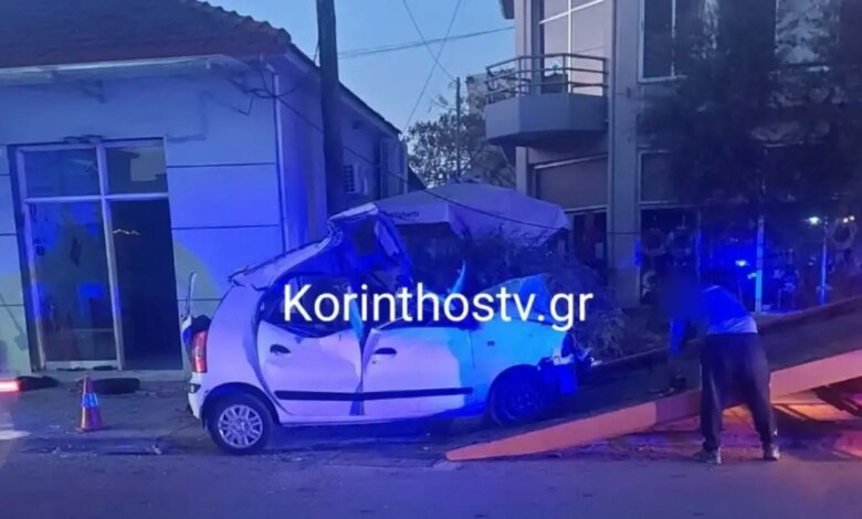 Βραχάτι:-Αυτοκίνητο-πέρασε-στο-αντίθετο-ρεύμα-και-καρφώθηκε-σε-δέντρο-–-Νεκρός-ο-48χρονος-οδηγός