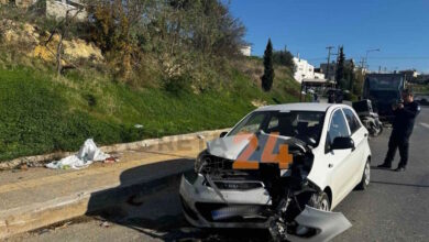Θανατηφόρο-τροχαίο-στο-Ηράκλειο:-Μηχανή-«καρφώθηκε»-με-ταχύτητα-πάνω-σε-αυτοκίνητα-–-Ένας-νεκρός-και-μία-τραυματίας