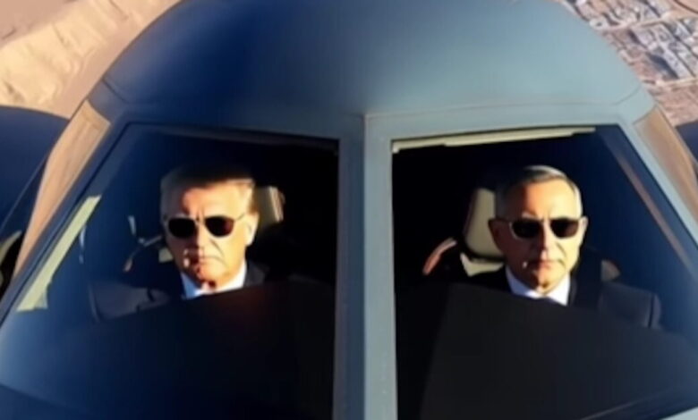 Νετανιάχου-και-Τραμπ-συγκυβερνήτες-σε-βομβαρδιστικό-Β-2-που-περνάει-πάνω-από-το-Ιράν-–-Το-ai-βίντεο-«μήνυμα»-του-γραφείου-του-Ισραηλινού-πρωθυπουργού