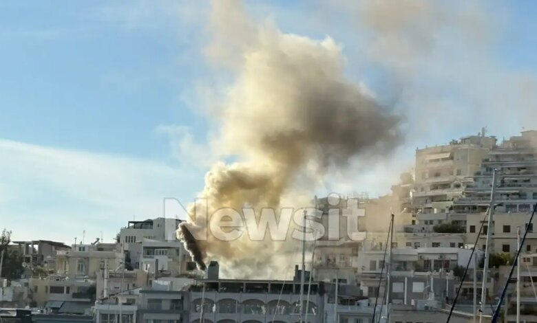 Πειραιάς:-Φωτιά-σε-καμινάδα-εστιατορίου-στο-Μικρολίμανο