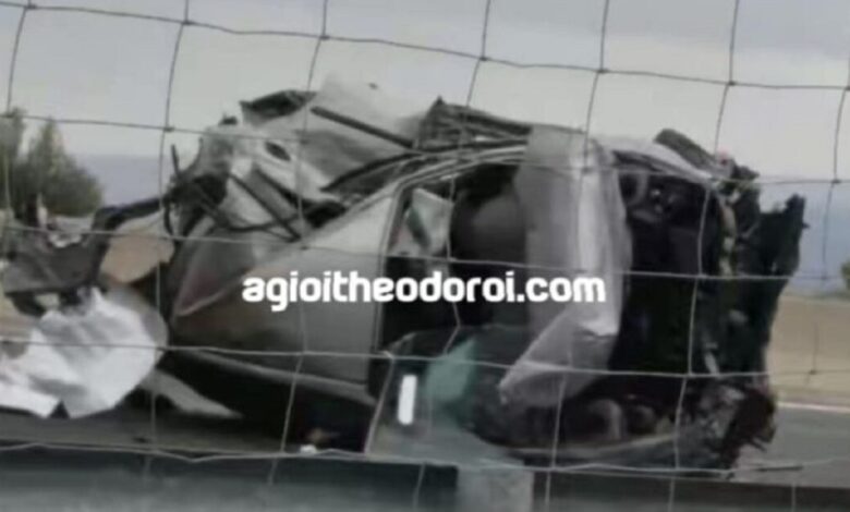 Θανατηφόρο-τροχαίο-στους-Αγίους-Θεοδώρους:-Οδηγός-έπεσε-στις-μπάρες-της-εθνικής-οδού