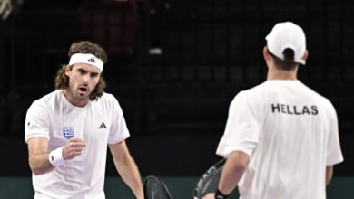 Στέφανος-Τσιτσιπάς-και-Στέφανος-Σακελλαρίδης-νίκησαν-με-2-0-τους-Ροντρίγκο-Πατσέκο-και-Άλαν-Μαγαδάν στο-davis-cup-για-το-2-1-της-Ελλάδας