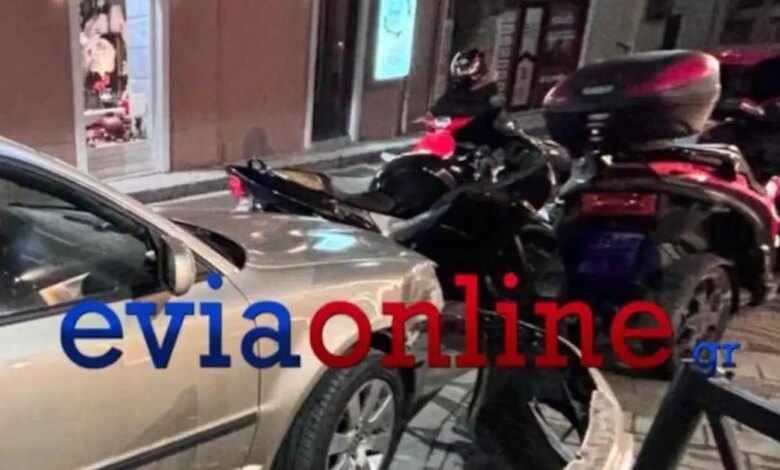 Εύβοια:-Σύγκρουση-αυτοκινήτων-στη-Χαλκίδα-–-Παραβίασε-«stop»-και-έριξε-όχημα-πάνω-σε-μηχανές