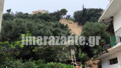 Ζάκυνθος:-Κατολισθήσεις-σε-Αγία-Τριάδα-και-Μπόχαλη-–-Χώματα-και-βράχοι-«εισέβαλαν»-σε-σπίτι
