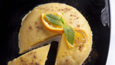 Συνταγή-για-σιμιγδαλένιο-χαλβά-με-χυμό-πορτοκαλιού