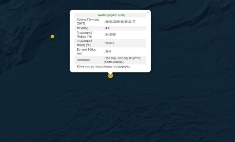 Σεισμός-4,4-Ρίχτερ-στο-Καστελλόριζο