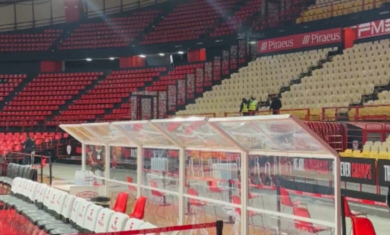 Ολυμπιακός-–-Παναθηναϊκός:-Με-προστατευτικό-ο-πάγκος-των-«πρασίνων»-στο-ΣΕΦ