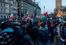 Διαδήλωση-στο-Λονδίνο-ενάντια-στην-επίθεση-στο-Ιράν