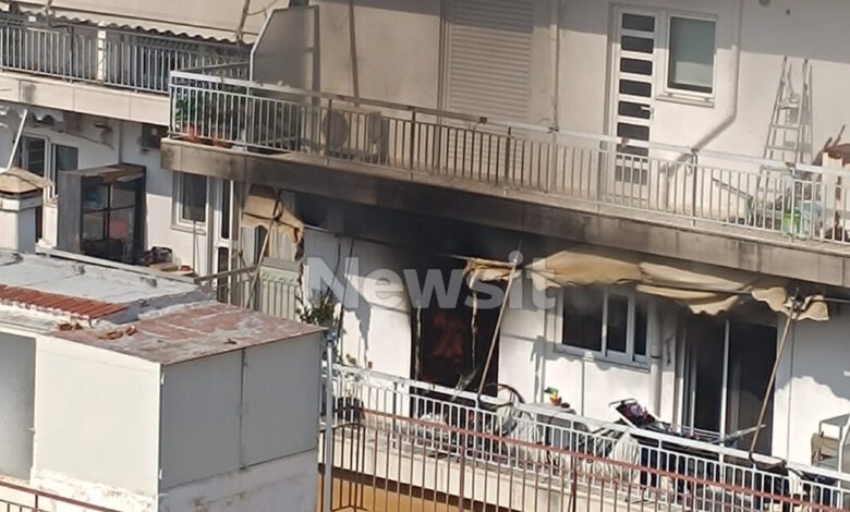 Φωτιά-σε-διαμέρισμα-5ου-ορόφου-στα-Ιλίσια-–-Δείτε-βίντεο