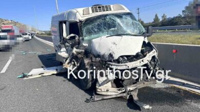 Δύο-τραυματίες-από-καραμπόλα-τριών-οχημάτων-στην-Αθηνών-–-Κορίνθου