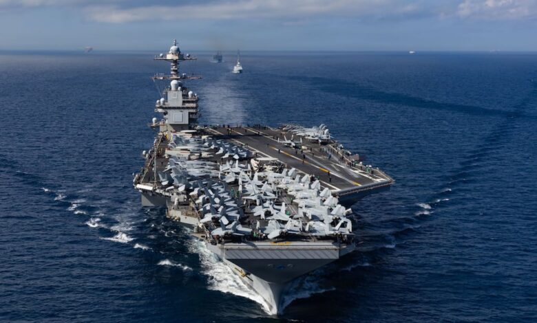 Φωτιά-πήραν-τα-πλυντήρια-του-αεροπλανοφόρου-gerald-ford-που-επιτίθεται-στο-Ιράν-Τραυματίες-δύο-ναύτες