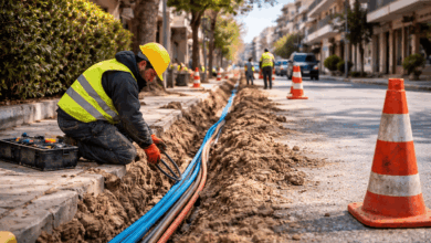 Κυκλοφοριακές-ρυθμίσεις-στα-Τρίκαλα-για-έργα-οπτικών-ινών-και-πεζοδρομίων
