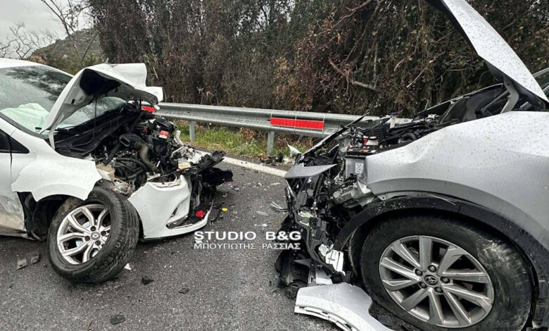 Σοβαρό-τροχαίο-στην-Αργολίδα:-Αυτοκίνητα-συγκρούστηκαν-μετωπικά,-δύο-σοβαρά-τραυματίες