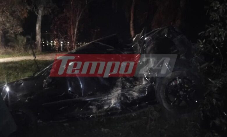 Πάτρα:-Ένας-τραυματίας-σε-τροχαίο-με-αυτοκίνητο-που-«καρφώθηκε»-σε-κολώνα