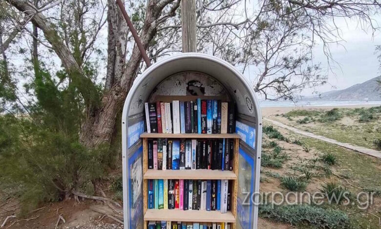 Χανιά:-Τηλεφωνικός-θάλαμος-έγινε-δωρεάν-βιβλιοθήκη-στην-Παλαιόχωρα
