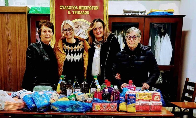 Ηπειρώτες-Τρικάλων:-Προσφορά-τροφίμων-στο-Κοινωνικό-Παντοπωλείο