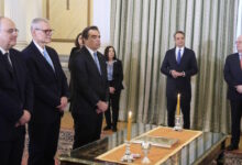 Προεδρικό-Μέγαρο:-Ορκίστηκαν-οι-Μαργαρίτης-Σχοινάς,-Ευάγγελος-Τουρνάς-και-Μακάριος-Λαζαρίδης