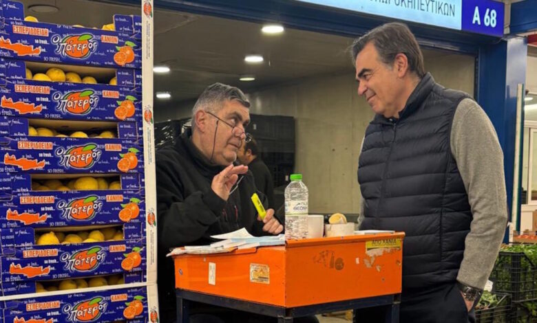 Μαργαρίτης-Σχοινάς:-Πρώτη-έξοδος-ως-υπουργός-Αγροτικής-Ανάπτυξης-στην-Κεντρική-Λαχαναγορά-Θεσσαλονίκης