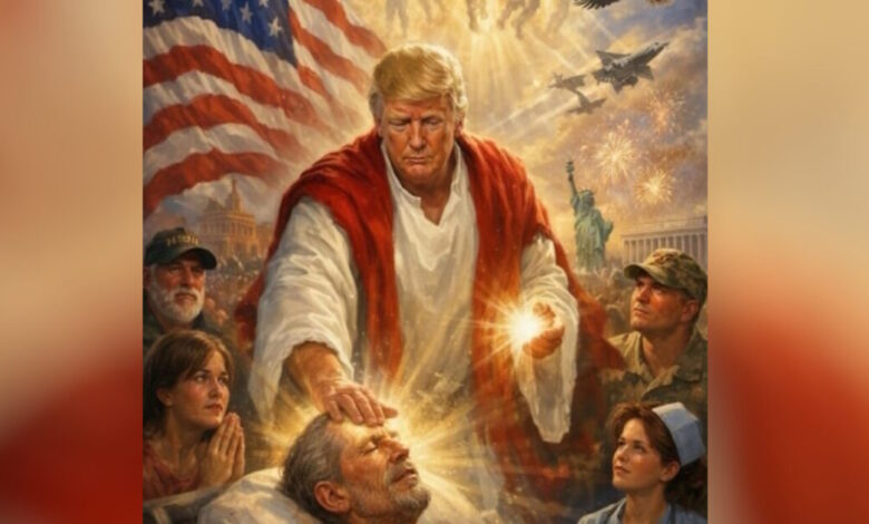 Τραμπ:-Η-ΑΙ-φωτογραφία-του-ως-Χριστός-μετά-την-επίθεση-στον-Πάπα-Λέοντα-–-«Είναι-αδύναμος,-εξυπηρετεί-την-ριζοσπαστική-Αριστερά»