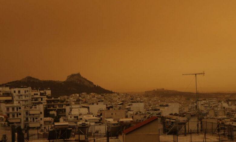 Καιρός:-Οι-περιοχές-που-θα-«πνιγούν»-από-την-αφρικανική-σκόνη-τις-επόμενες-ώρες-–-Στους-25-βαθμούς-η-θερμοκρασία