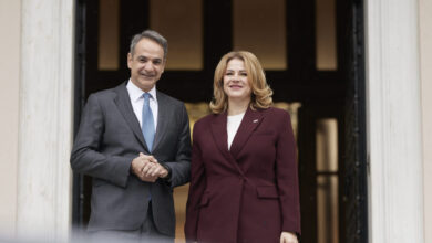 Συνάντηση-Μητσοτάκη-με-τη-Λετονή-πρωθυπουργό:-«Ηγετικός-ο-ρόλος-σας-στην-περιοχή»,-τόνισε-η-Σιλίνια